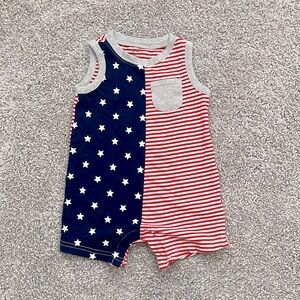 Carter’s One Piece July 4 Stars Stripes Flag Sleeveless Romper - Size 12M